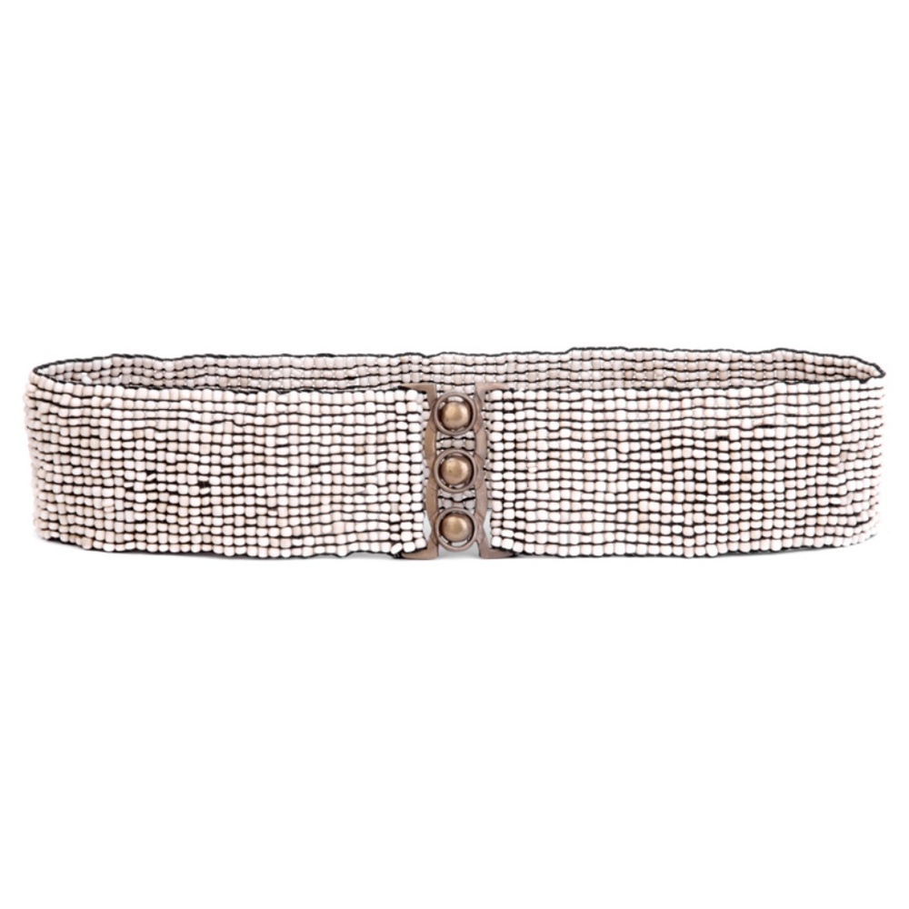 Erik & Mike Beaded Belt cream